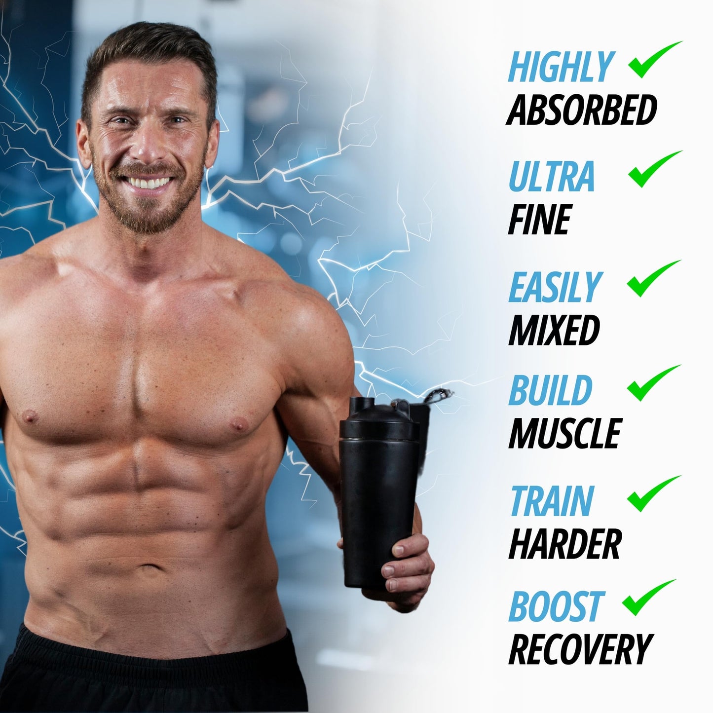 Creatine Monohydrate Powder - 300G 60 X 5G Servings | 200 Mesh Fine Grade Pow...