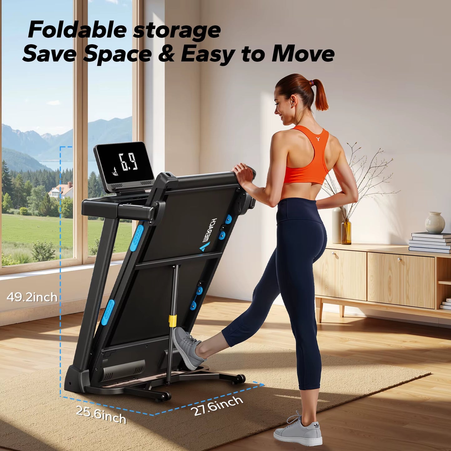 foldable treadmill with incline; LED display treadmill; treadmill speed 12 km/h