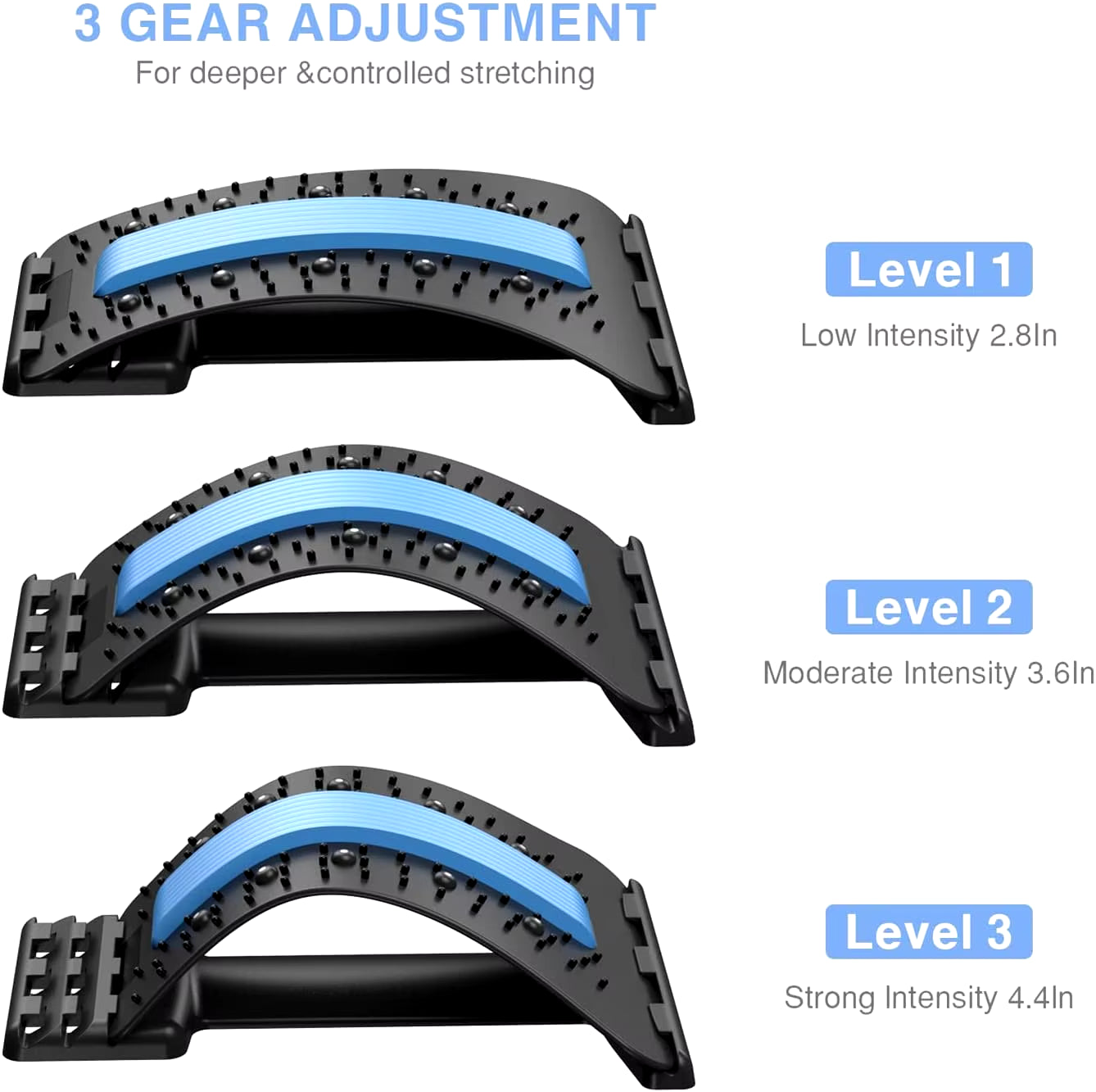 Back Stretcher for Back Pain Relief Multi-Level Back Cracker Board, Lower and Upper Back Support for Herniated Disc Fitness Yoga