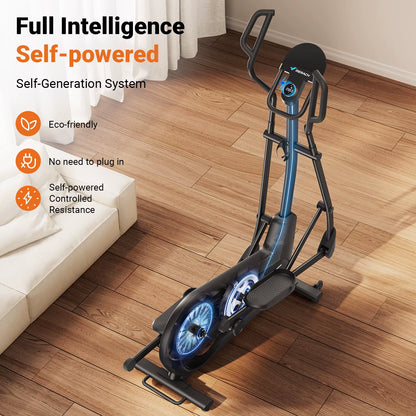 Long Stride Cross Trainer Self-Generating Elliptical Machine Home Ultra-Quiet Magnetic Resistance System 18.5Inch Stride
