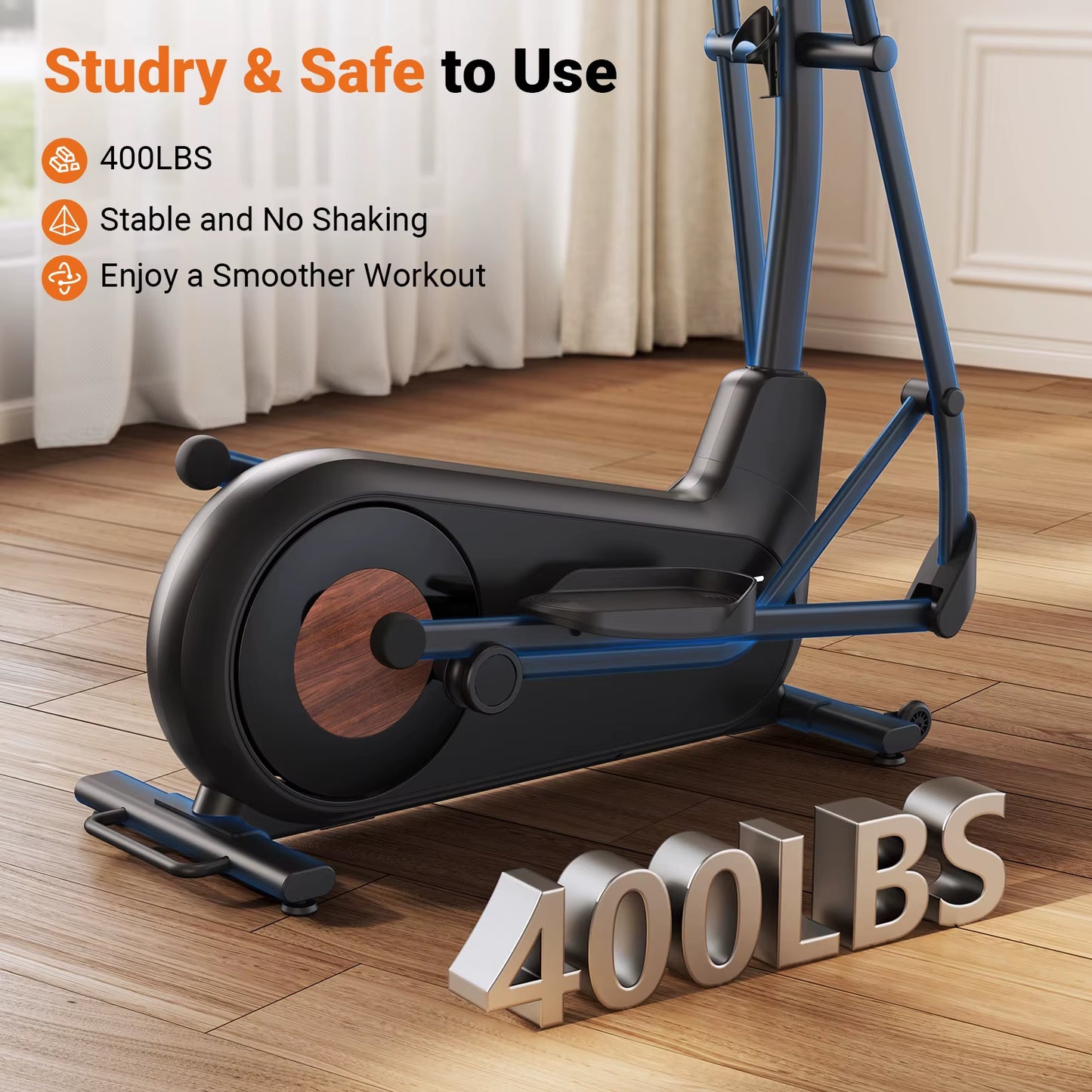 Long Stride Cross Trainer Self-Generating Elliptical Machine Home Ultra-Quiet Magnetic Resistance System 18.5Inch Stride