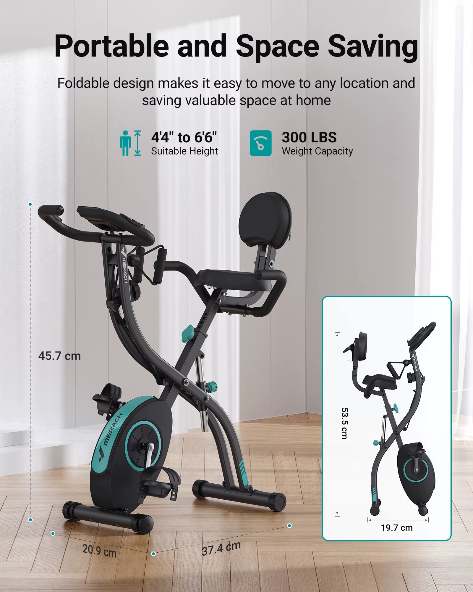 4-in-1 folding exercise bike; magnetic stationary bike; home workout bike