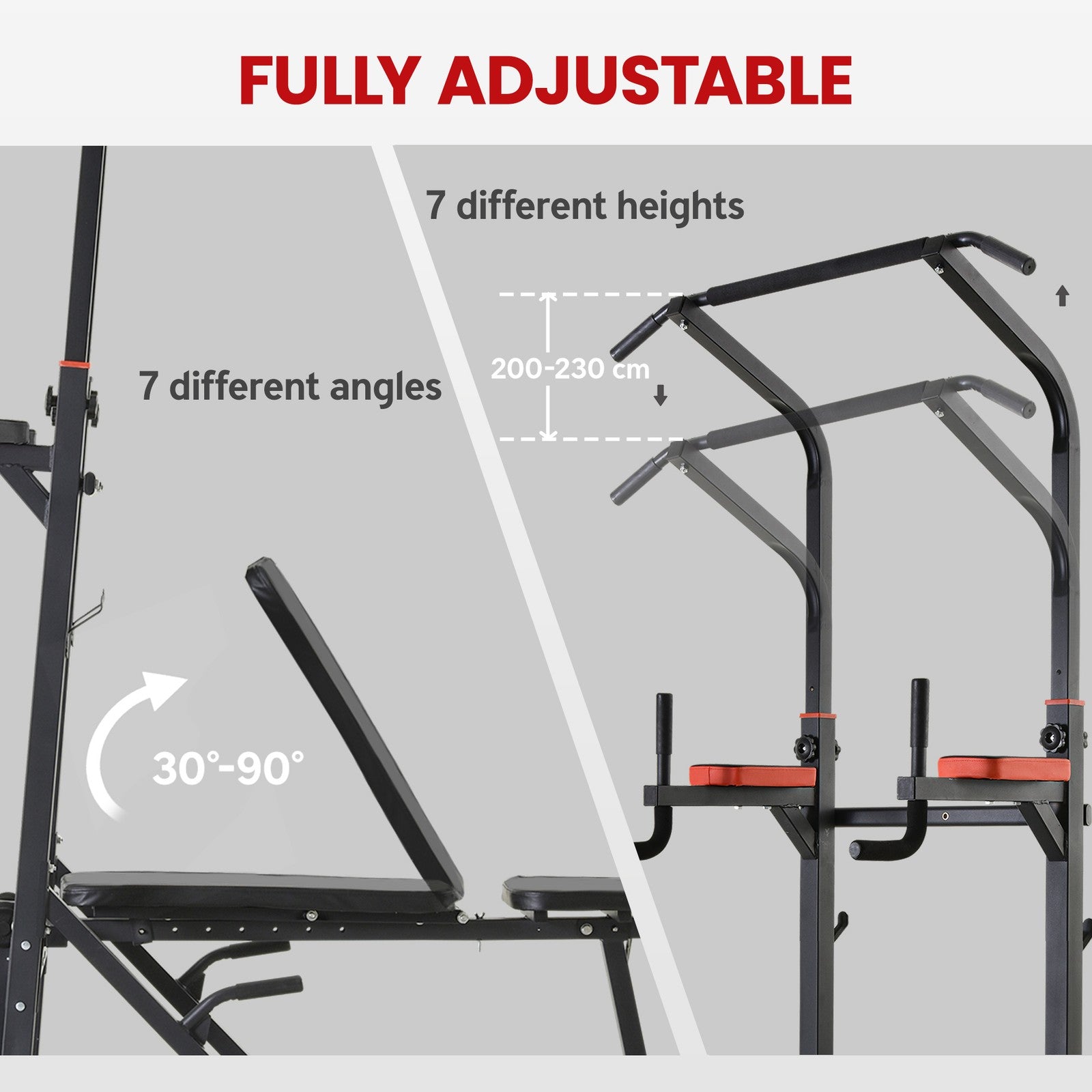 Power Tower Weight Bench Dip Stands Multifunction Pull-Ups Home Gym Fitness