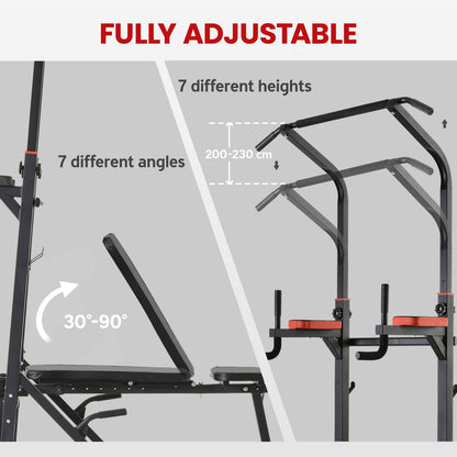 Power Tower Weight Bench Dip Stands Multifunction Pull-Ups Home Gym Fitness