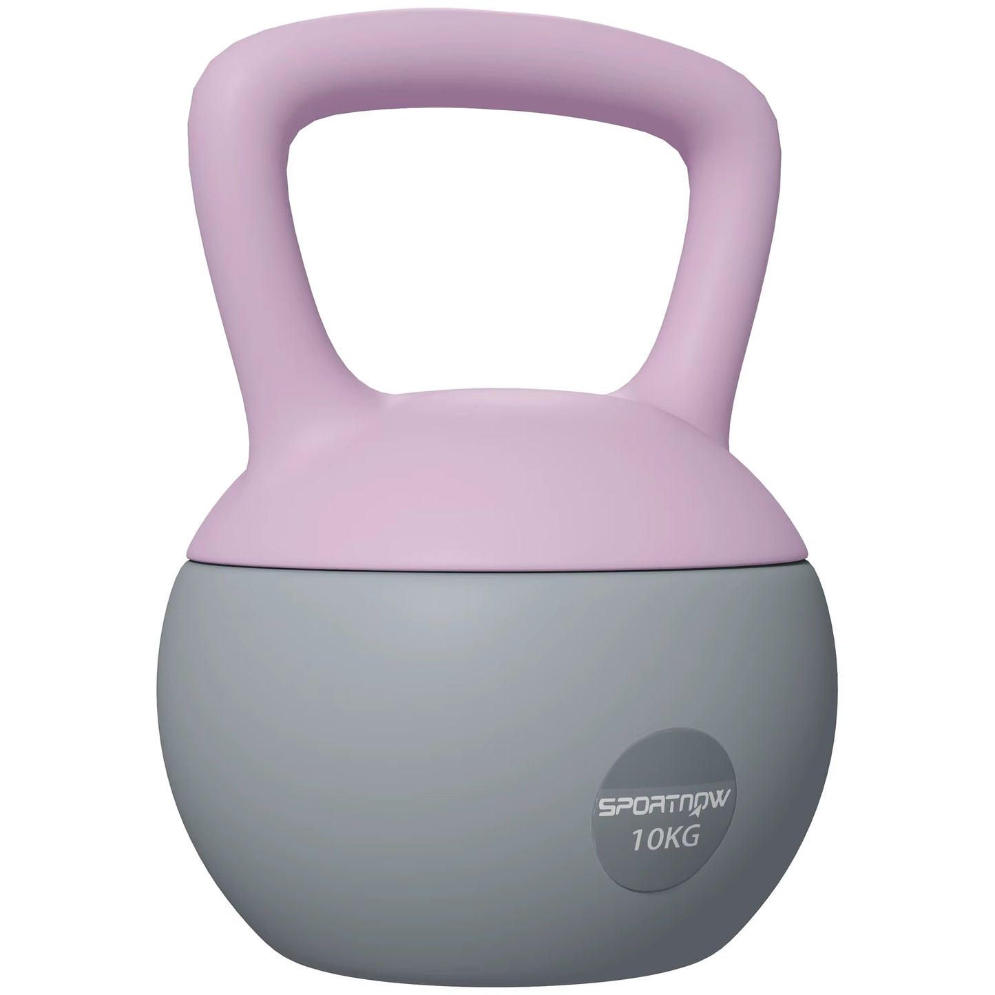 Soft Kettlebell, 10Kg Kettle Bell with Non-Slip Handle for Home Gym, Purple and Grey