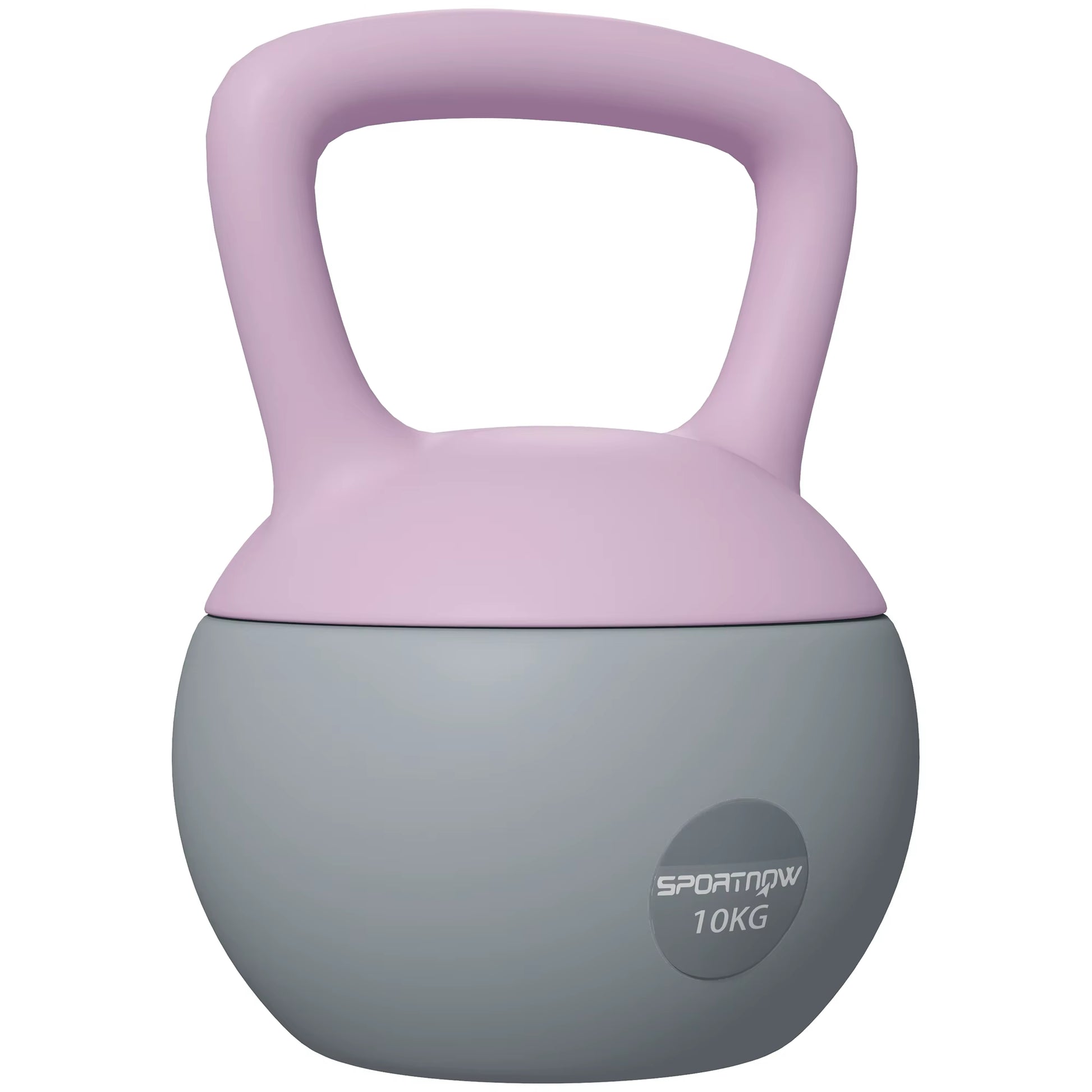 Soft Kettlebell, 10Kg Kettle Bell with Non-Slip Handle for Home Gym, Purple and Grey