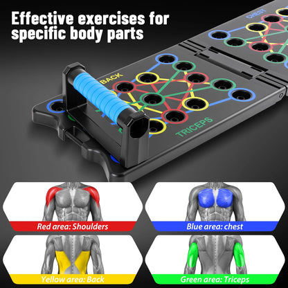 Portable Multifunctional Push-Up Board - Fitness and Muscle Training Device Home Workout Set Foldable Push up Bar Resistance