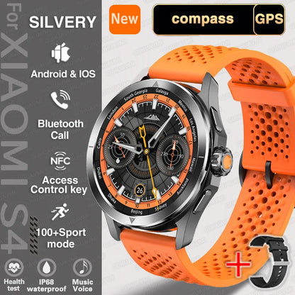 New for Xiaomi S4 Ultra Smart Watch Men AMOLED Outdoor Sports NFC GPS Compass Heart Rate Waterproof Bluetooth Call Smartwatches