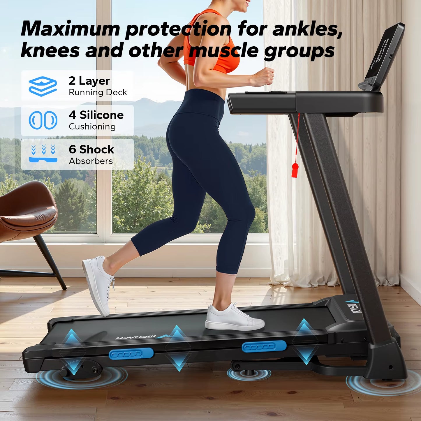 foldable treadmill with incline; LED display treadmill; treadmill speed 12 km/h