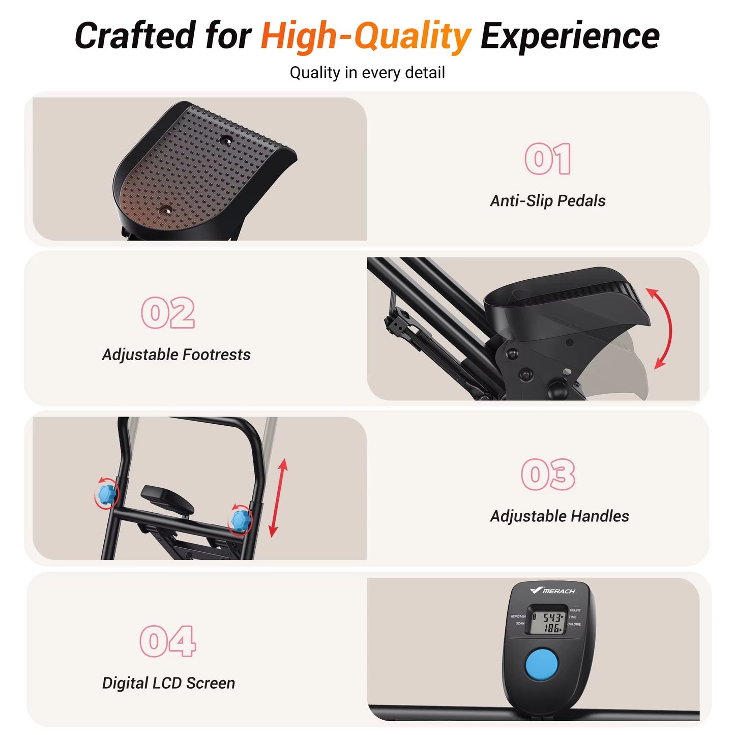 Stair Stepper for Home Gym Exercise New Version Vertical Climber Machine Full-Body Workout Compact Folding Cardio Stepper