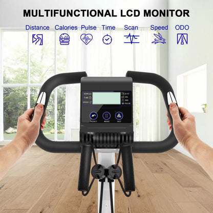 oldable exercise bike with LCD; heart rate monitor stationary bike; home fitness bike