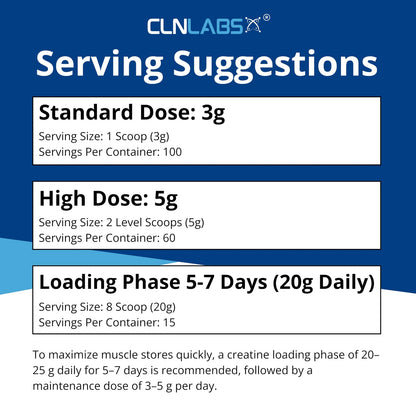Creatine Monohydrate Powder - 300G 60 X 5G Servings | 200 Mesh Fine Grade Pow...