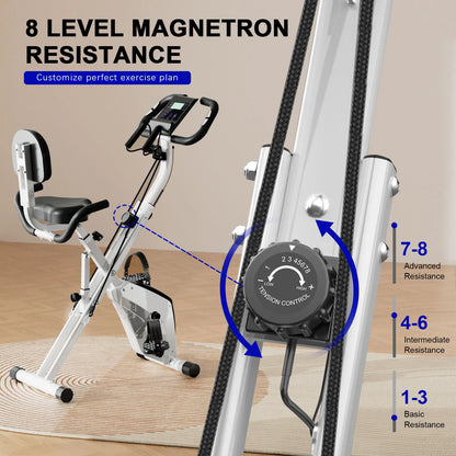 oldable exercise bike with LCD; heart rate monitor stationary bike; home fitness bike