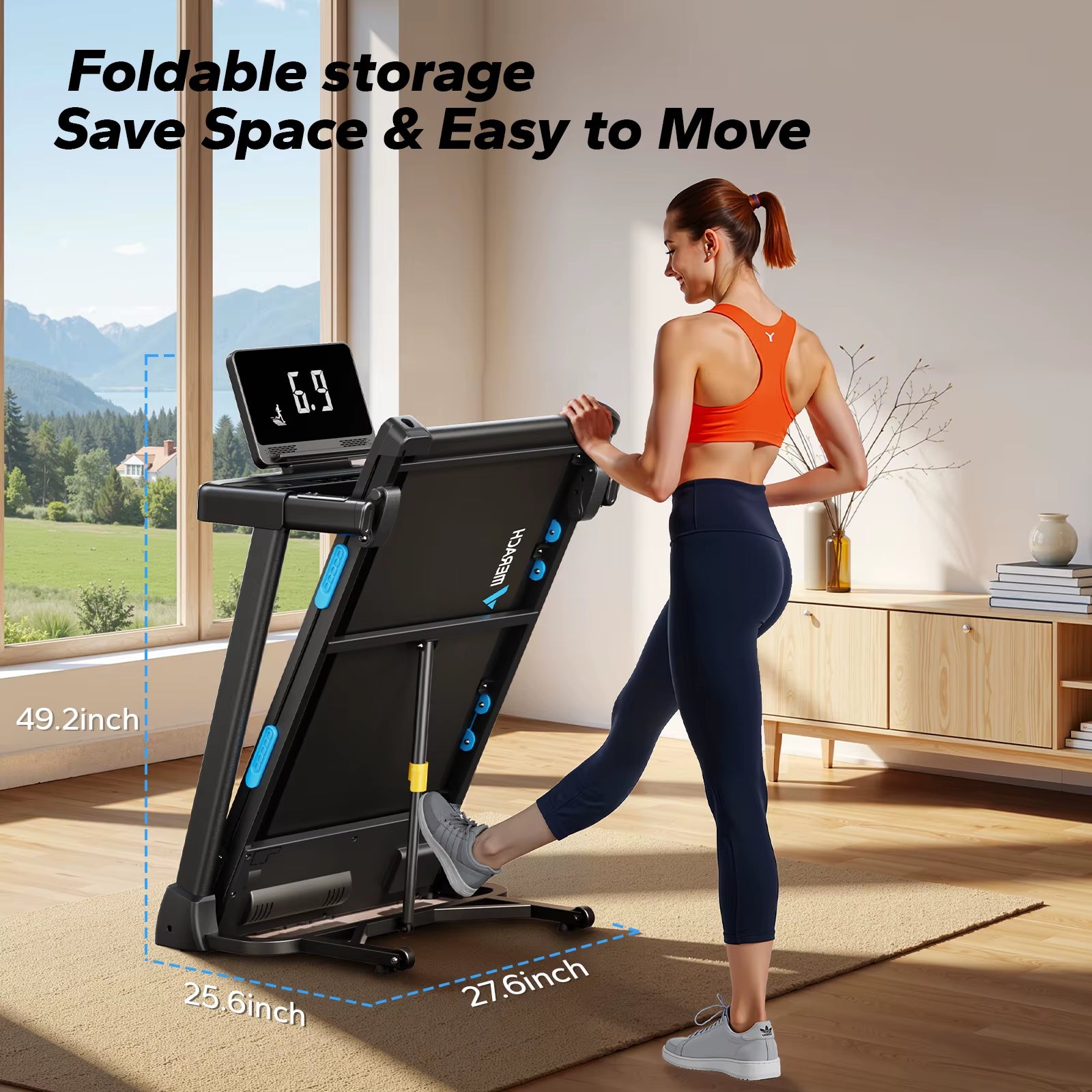foldable treadmill with incline; LED display treadmill; treadmill speed 12 km/h