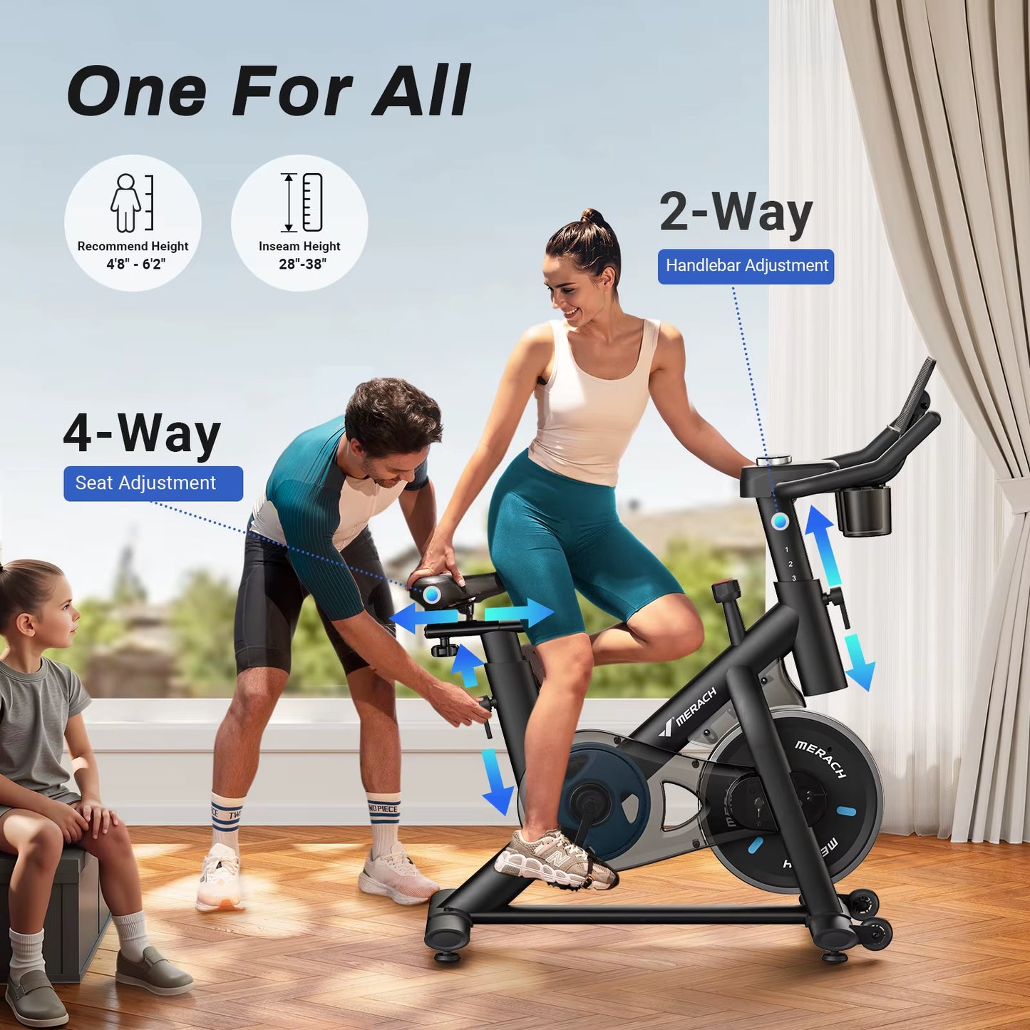 Exercise Bike Brake Pad Stationary Bike Low Noise Indoor Cycling Bike 270Lbs Weight Capacity Tablet Mount Fitness Courses