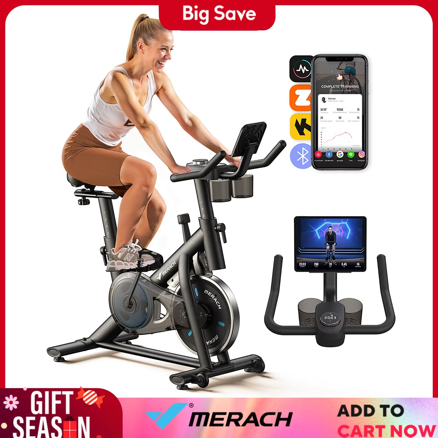 low-noise stationary bike; indoor cycling bike with tablet mount; 270lb exercise bike