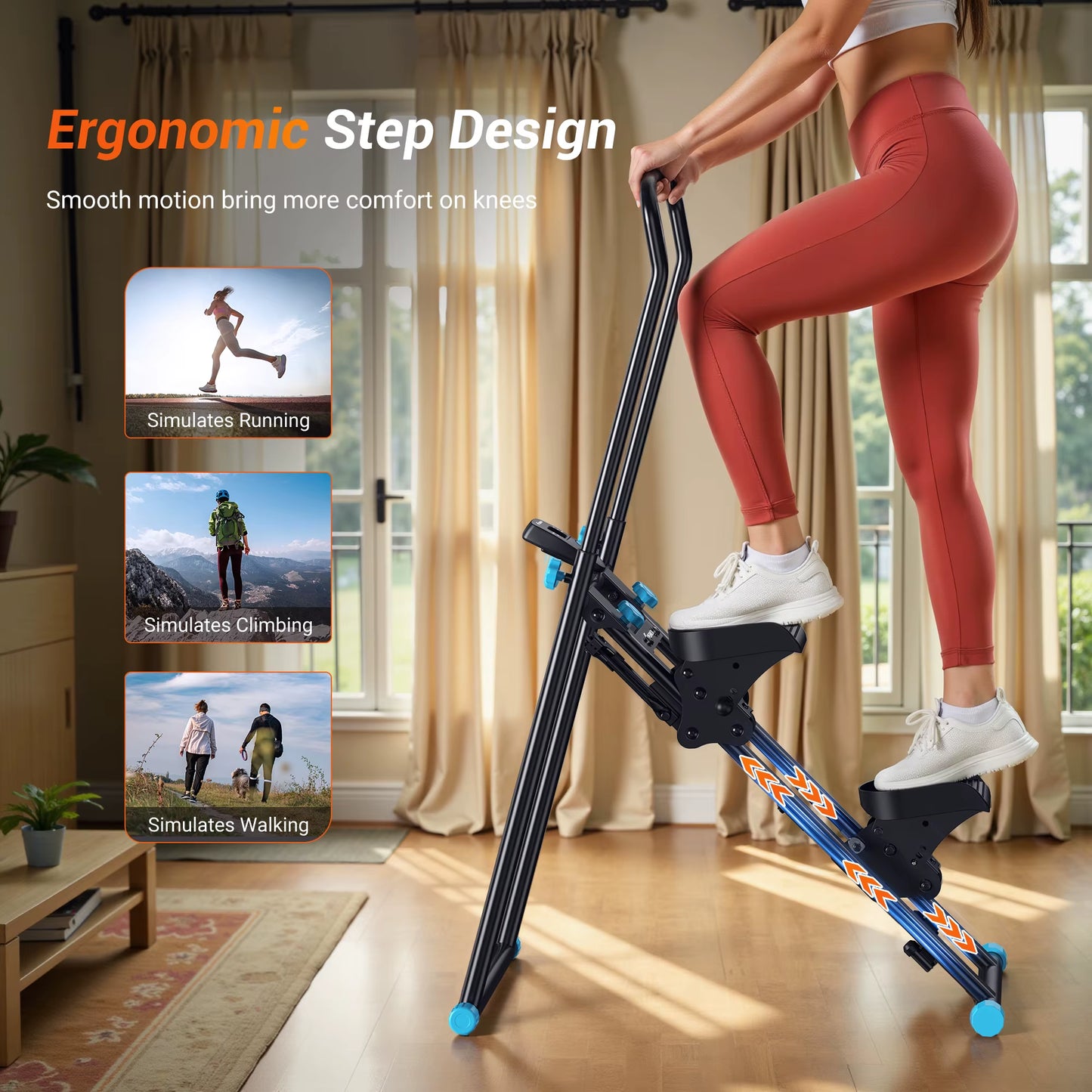 Stair Stepper for Home Gym Exercise New Version Vertical Climber Machine Full-Body Workout Compact Folding Cardio Stepper