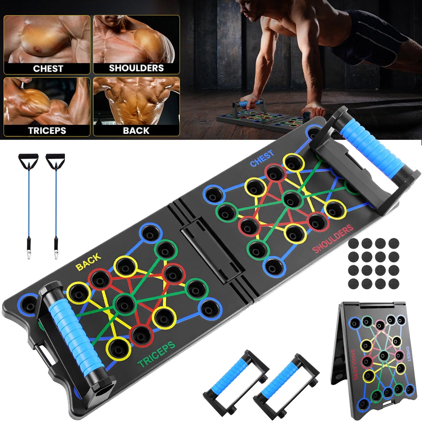 Portable Multifunctional Push-Up Board - Fitness and Muscle Training Device Home Workout Set Foldable Push up Bar Resistance