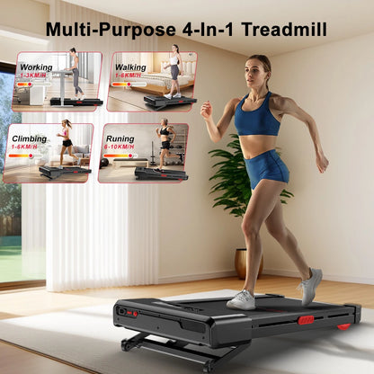 Walking Pad Treadmill for Home 9%Incline under Desk Treadmill 3.0HP Quiet Motor Walking Running Machine with LCD Displa
