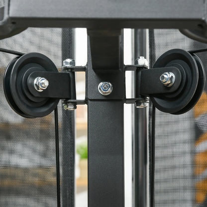 multi-gym station with adjustable bench; 65kg weight stack gym; home strength training equipment