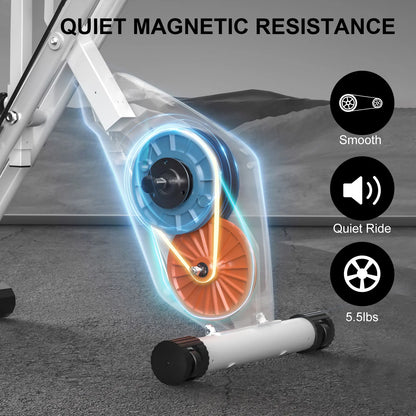 oldable exercise bike with LCD; heart rate monitor stationary bike; home fitness bike