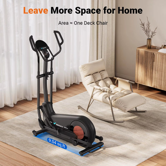 Long Stride Cross Trainer Self-Generating Elliptical Machine Home Ultra-Quiet Magnetic Resistance System 18.5Inch Stride