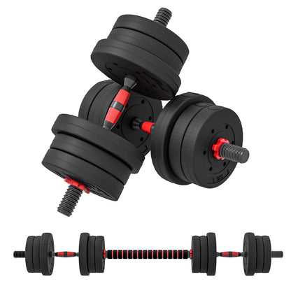 20Kg 2 in 1 Adjustable Dumbbells Weight Set, Dumbbell Hand Weight Barbell for Body Fitness, Lifting Training for Home