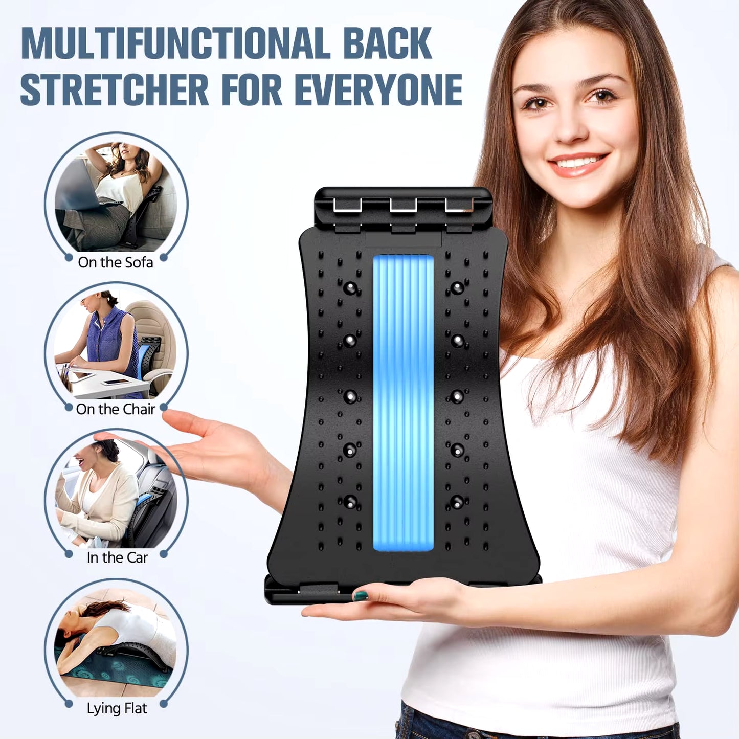 Back Stretcher for Back Pain Relief Multi-Level Back Cracker Board, Lower and Upper Back Support for Herniated Disc Fitness Yoga