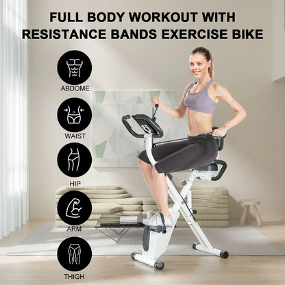 oldable exercise bike with LCD; heart rate monitor stationary bike; home fitness bike