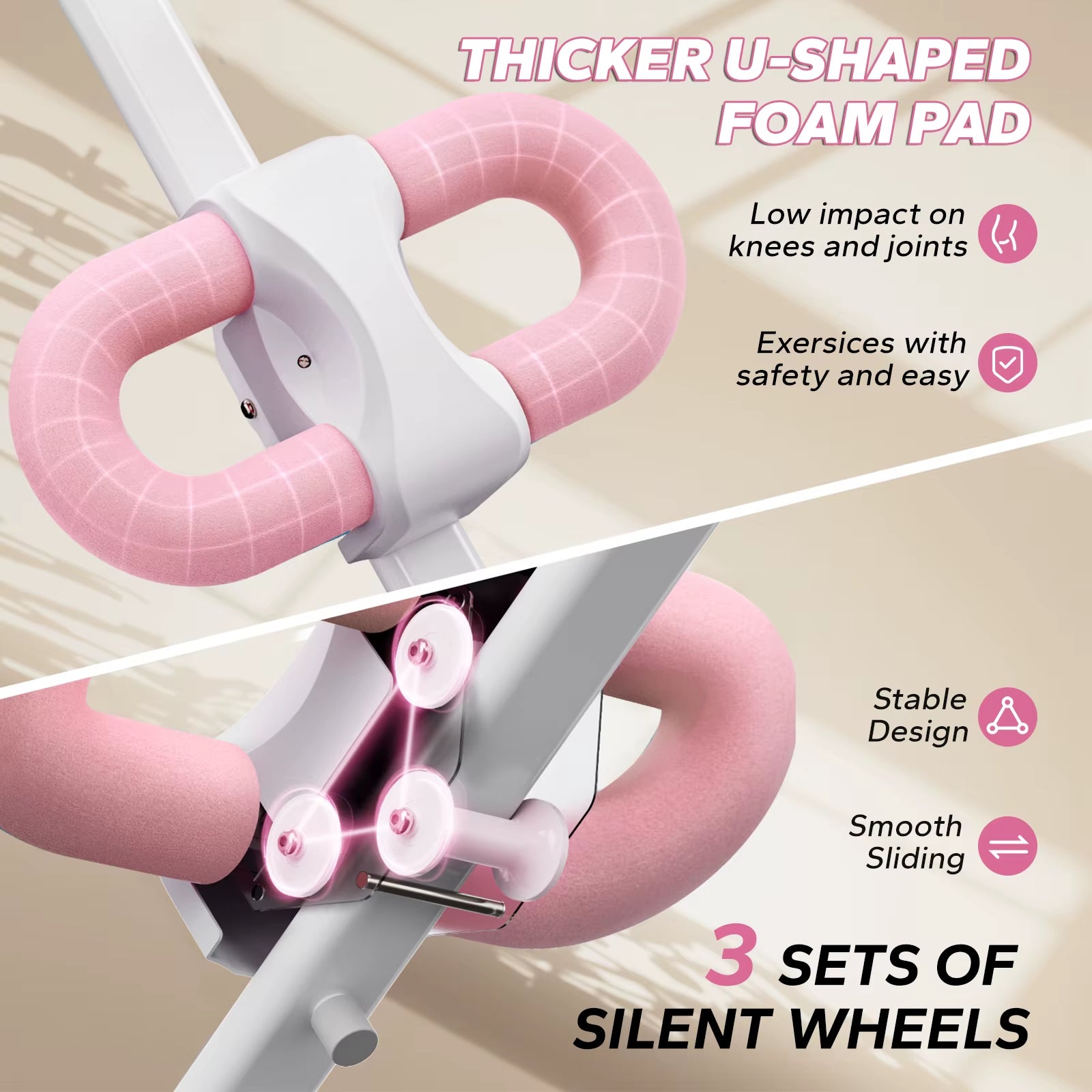 Ab Machine Adjustable Trainer Workout Foldable Knee Protection Abdominal Exercise Machine Core Ab Exercise System Trainer