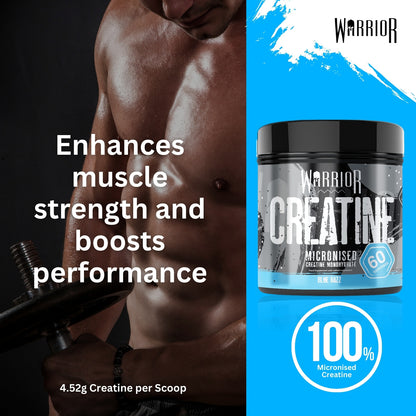 Creatine Monohydrate Powder 300G - Warrior Supplement - Micronised - 60 Servings