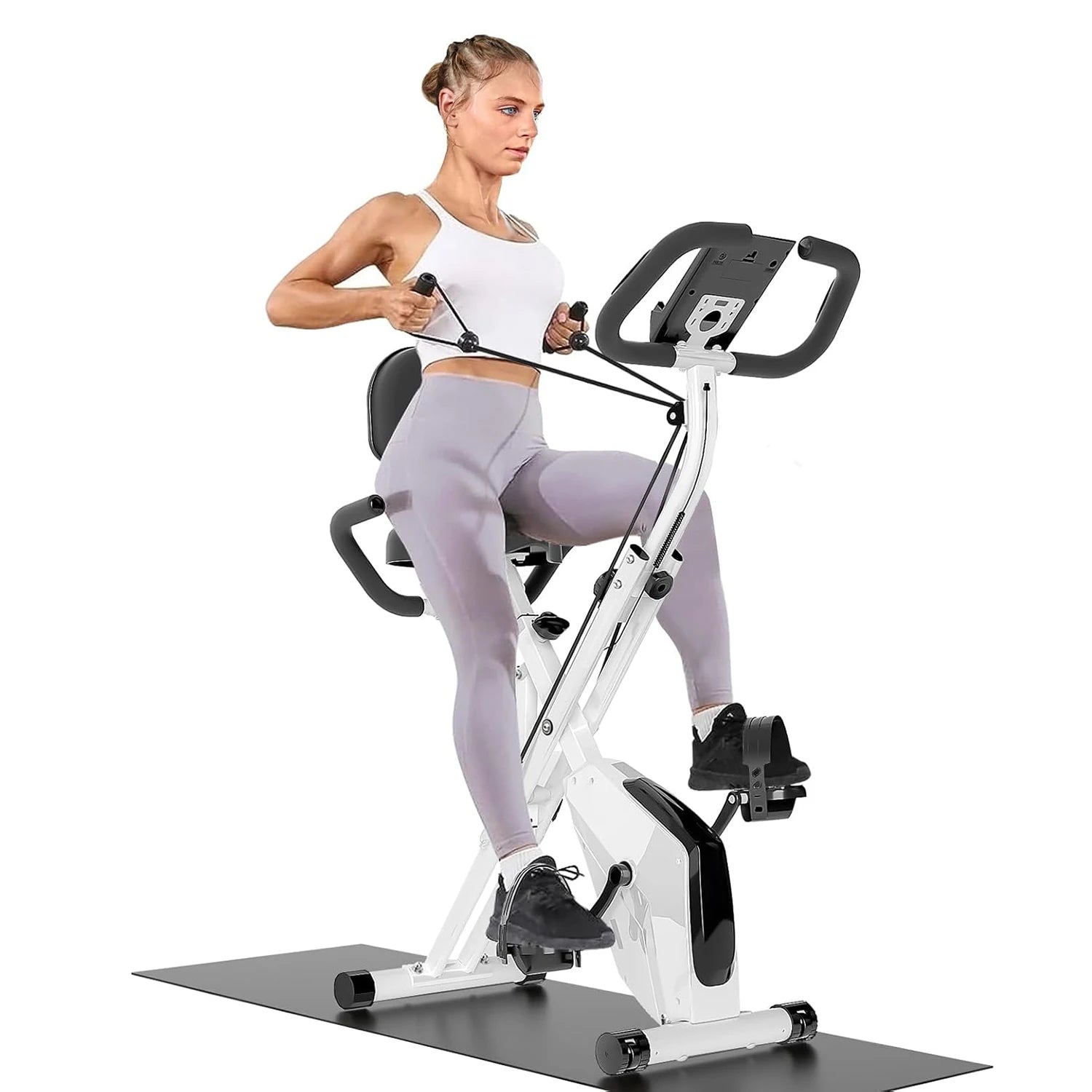 oldable exercise bike with LCD; heart rate monitor stationary bike; home fitness bike