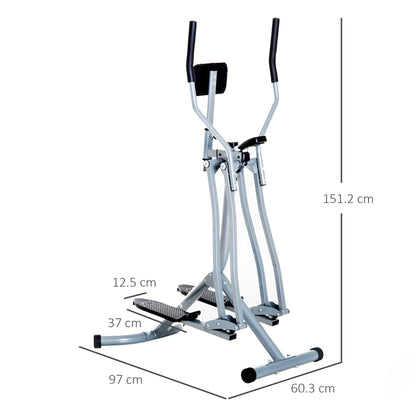 HOMCOM Upright Elliptical Cross Trainer, Air Walker with LCD Monitor for Aerobic Exercise, Grey