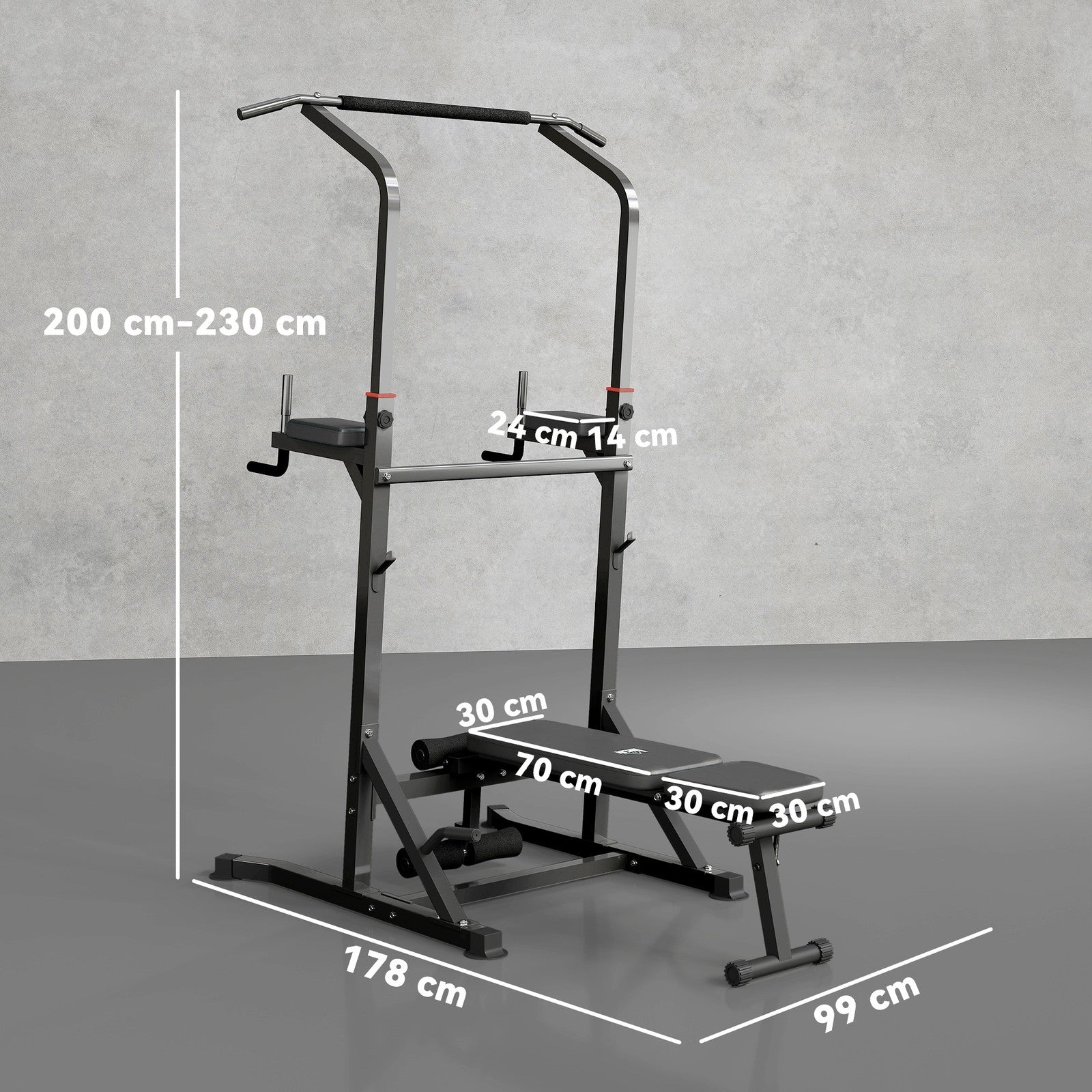 Power Tower Weight Bench Dip Stands Multifunction Pull-Ups Home Gym Fitness