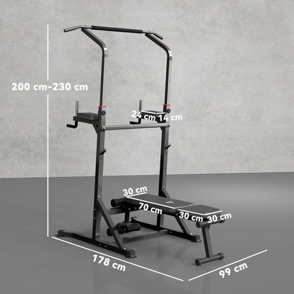 Power Tower Weight Bench Dip Stands Multifunction Pull-Ups Home Gym Fitness